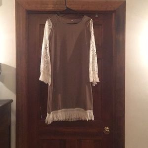 Tan fringe dress